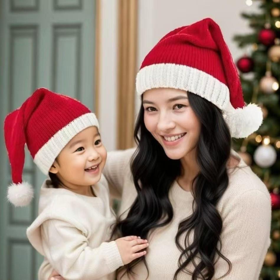 Weihnachts-Strickmütze für Erwachsene & Kinder - Winter-Strickmütze & Feiertagsgeschenk