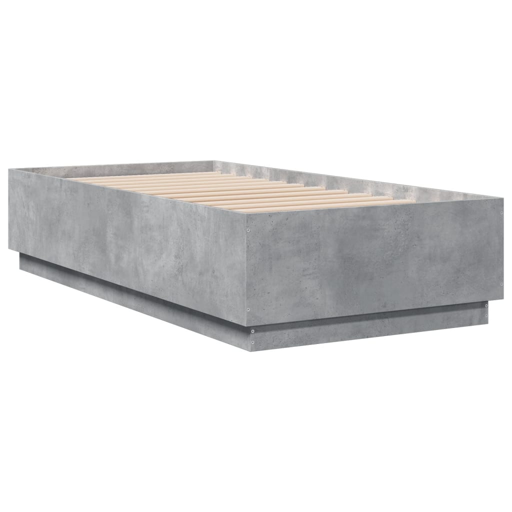 Bed Frame Concrete Gray 75 x 190 cm Engineered Wood