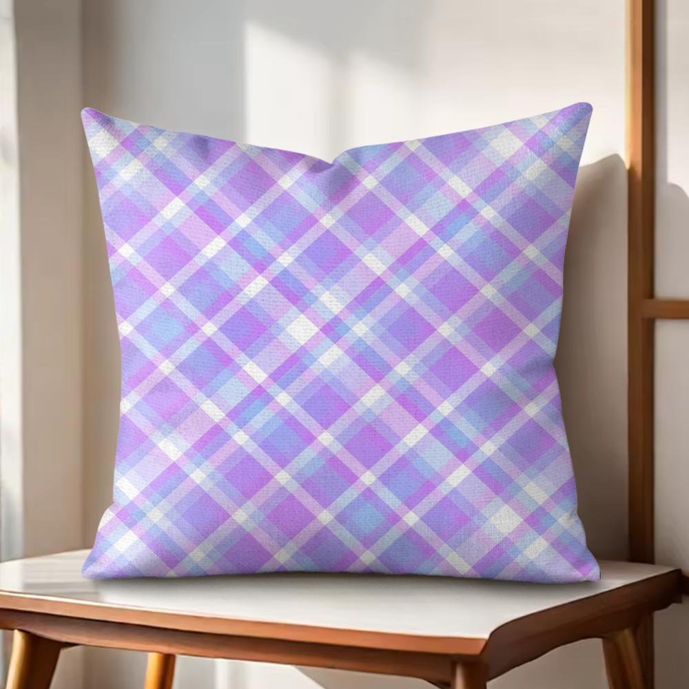 

purple diamond pattern Cushion Cover Natural Linen Organic Fabric DoubleSided Printing Couch Pillow Covers Home Decor Gift 30cmx30cm