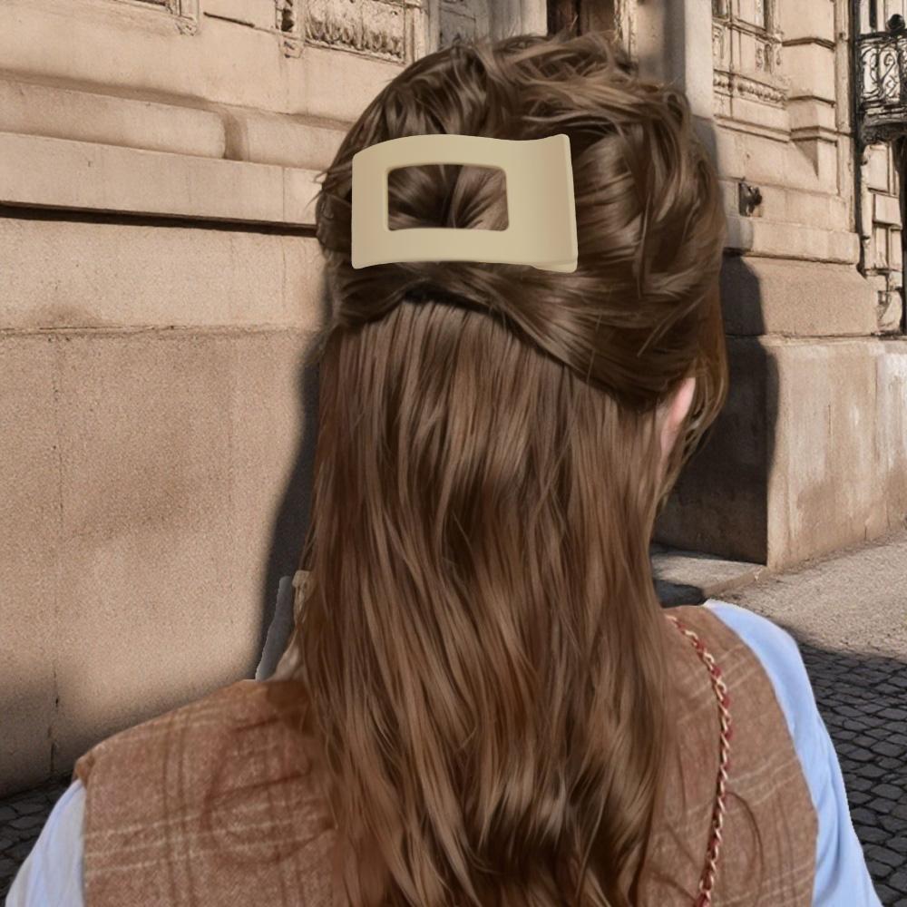 Large French Flat Hair Clips for Women Girls Matte Leopard Rectangle Duckbill Claw Grip Thick Thin Hair Styling Accessories New