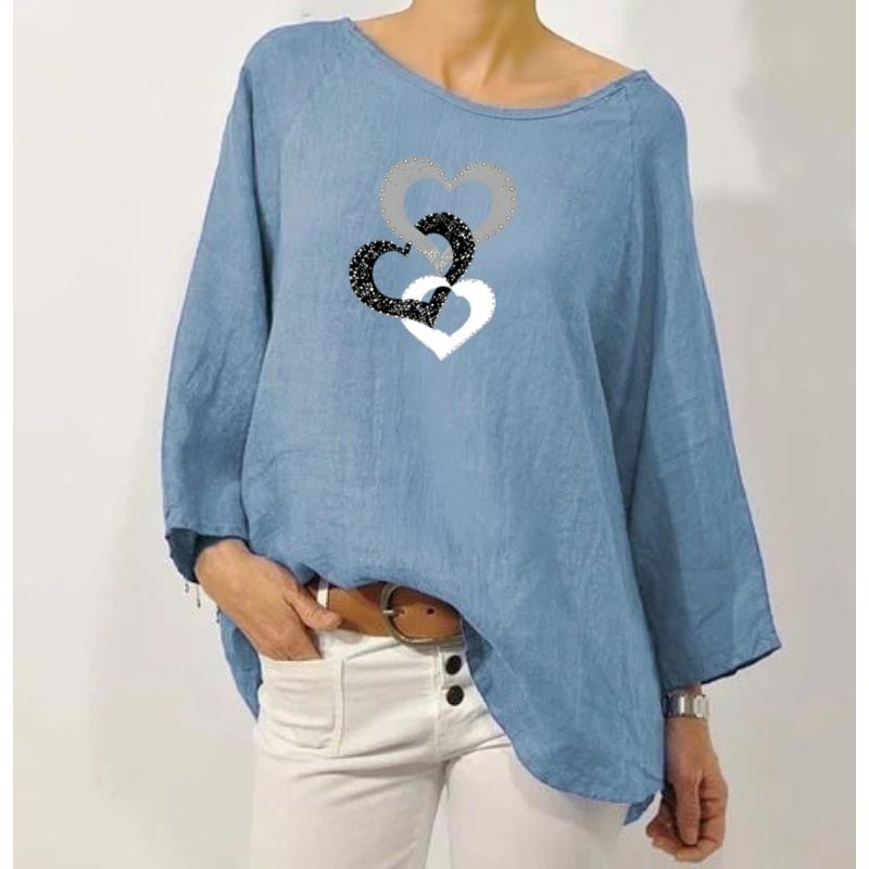 IHUASU Women's Fashion Casual Long Sleeve O-Neck Blouses & Shirts Elegant