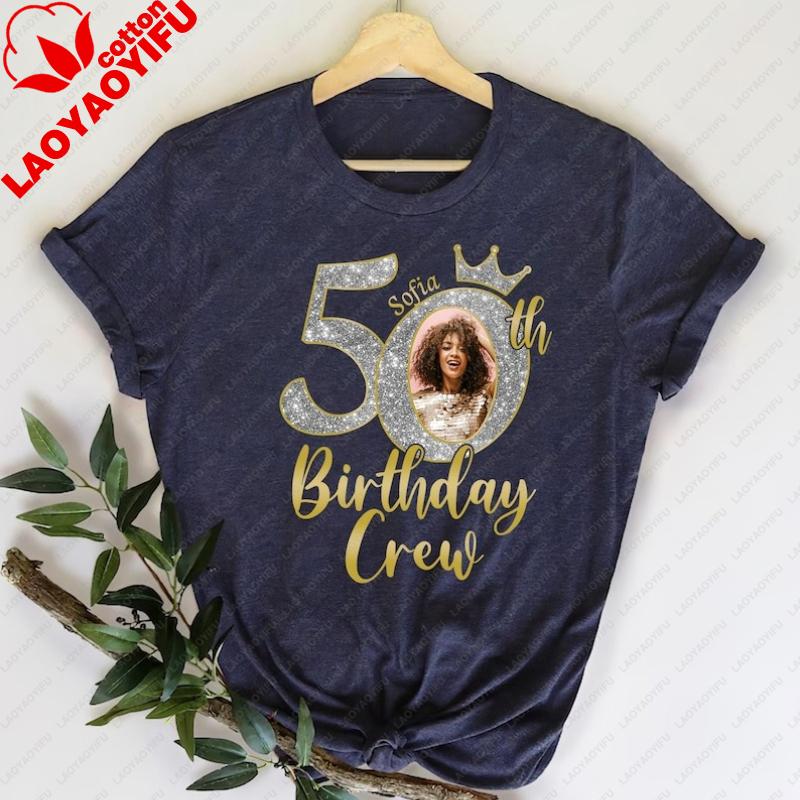Its My Custom Photo Birthday Crewneck Shirts Queen Gift Fashion Printed Tshirt Tops Regular Short Sleeve Trending Streetwear