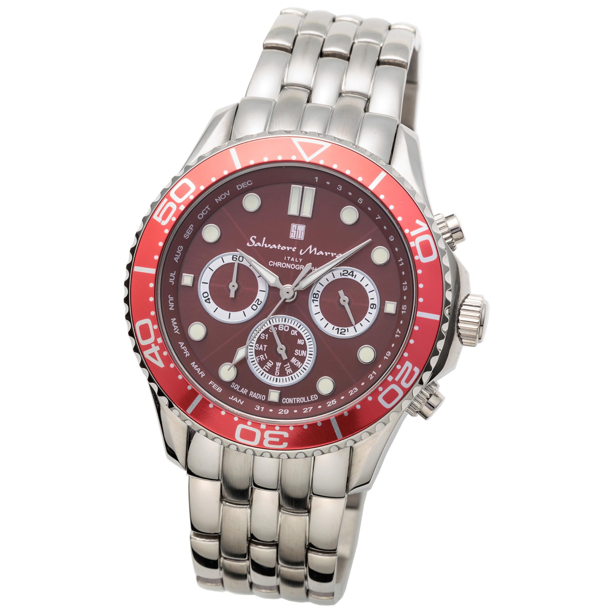 

Salvatore Marra Analog Quartz Limited Edition Men s Solar-Powered Radio-Controlled Watch, Movement, Waterproof, SSRD,