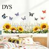 Multi-scenario Wall Decoration Flowers Plants Sticker Self-Adhesive Hanging Vines Wildflower Butterfly Healing Home Decor Removable Art Mural