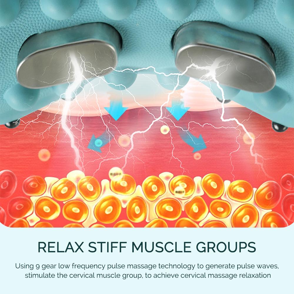 Electric Neck Massager EMS Cervical Spine Stretch Massage Pillow High-frequency Vibration Neck Cervical Acupoint Massage Machine