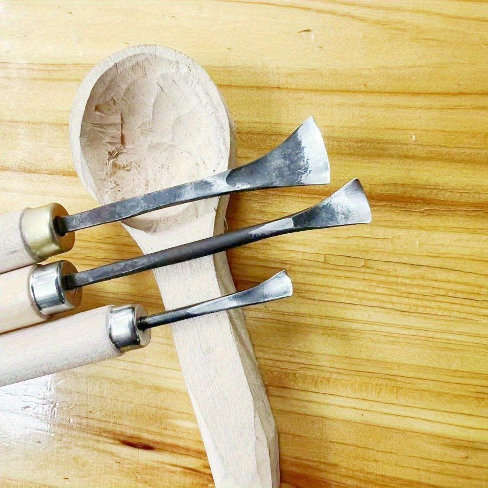 1 Stück Handgeschmiedetes Stahl Holzschnitzwerkzeug - Rund H Bogen Manuelles Gravurmesser mit Löffelschnitzer für Präzisionsholzbearbeitungsprojekte, Holzbearbeitungswerkzeuge