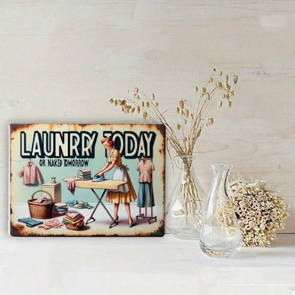 Vintage Laundry Room Metal Sign Wall Decor Retro Poster for Home