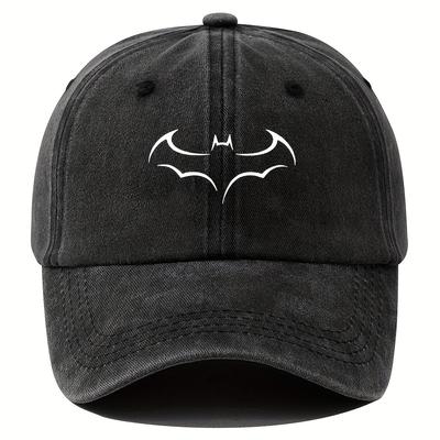 Men's Baseball Cap Outdoor Versatile Casual Soft Top Hat Casual Dad Truck Hat Retro Washed Bat Print Hip-hop Hat