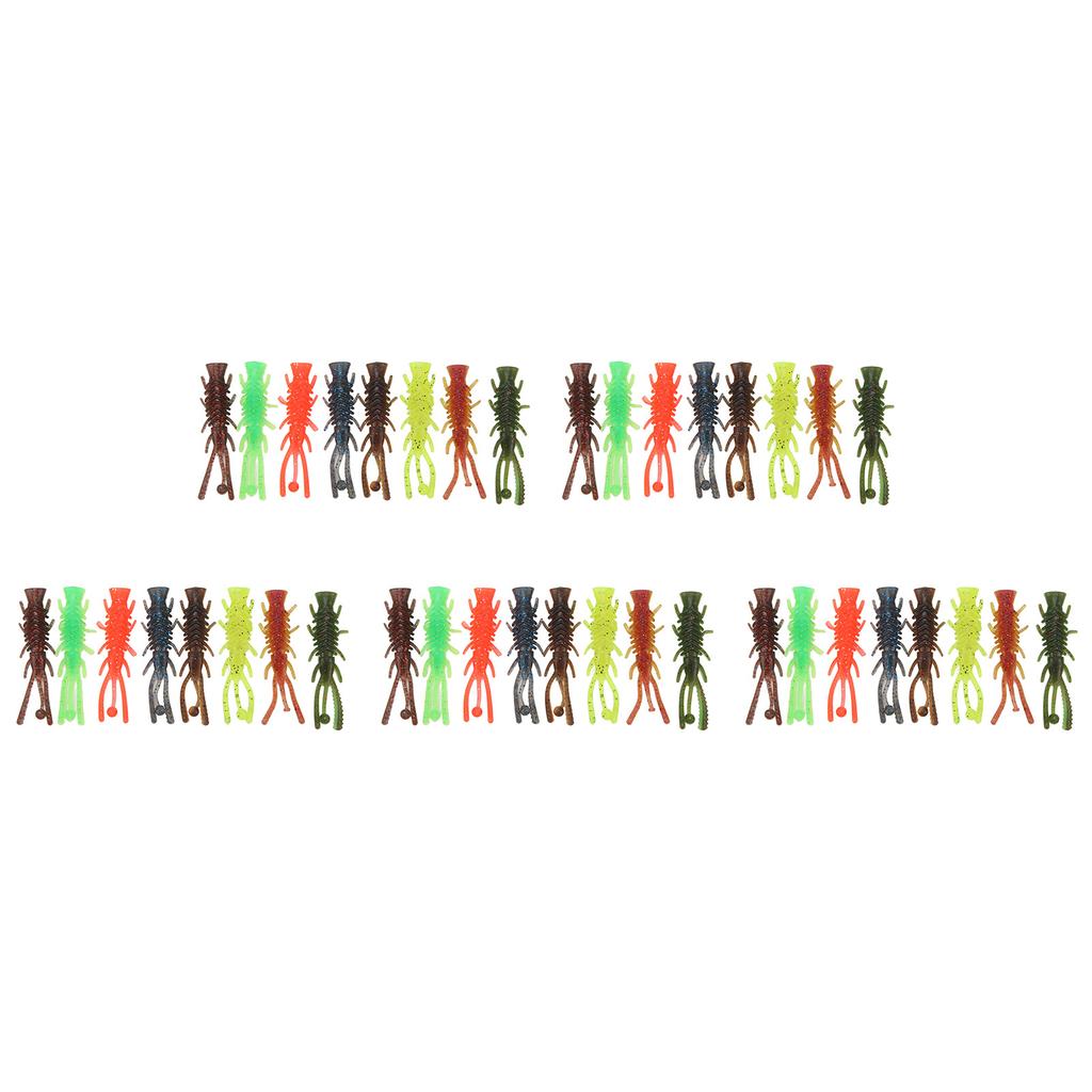 40 Pcs Soft Shrimp Lure TPE High Elasticity Tear Resistant Lifelike Shrimp Fishing Bait