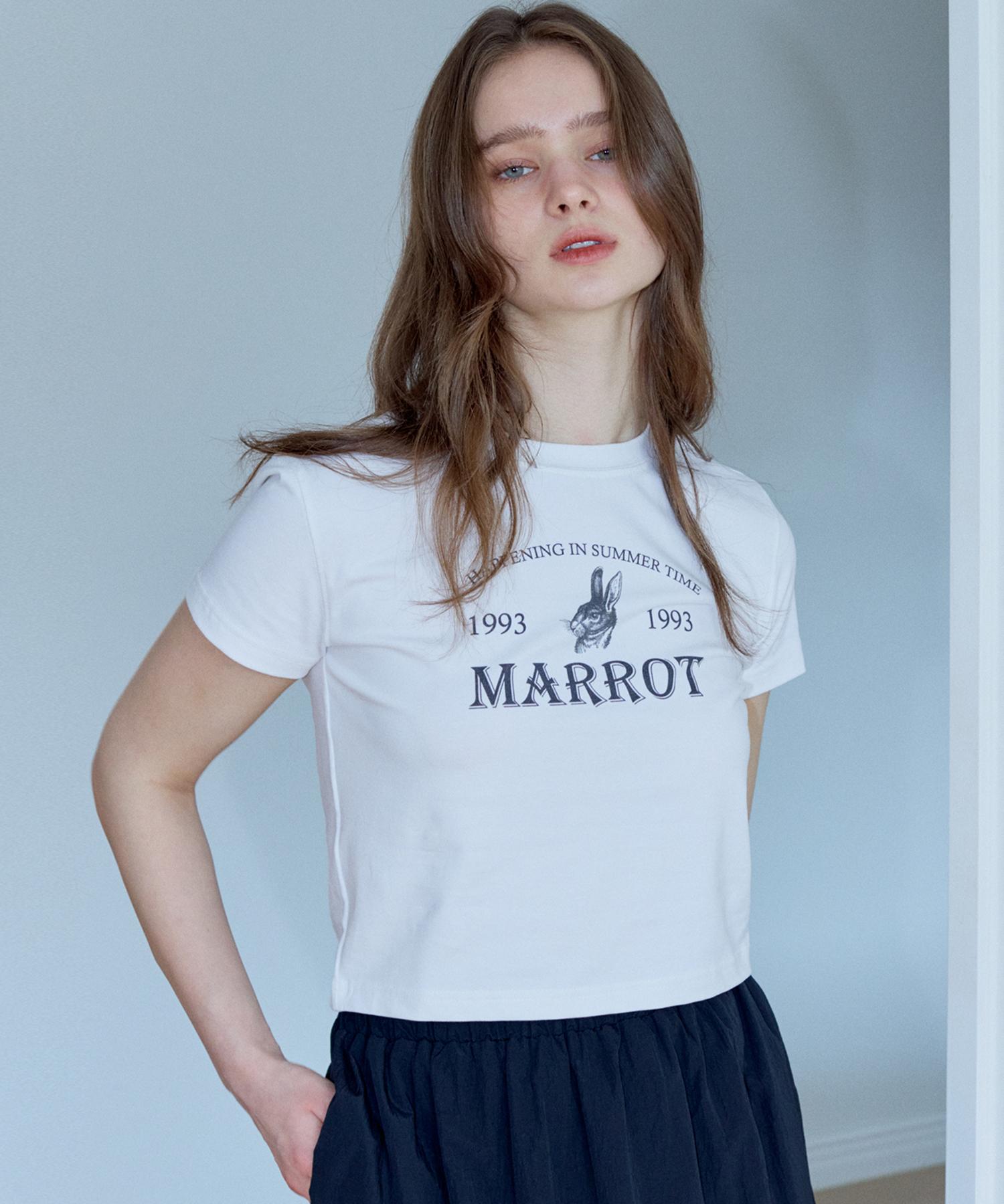 Marot Holiday Rabbit Crop T-Shirt_White White