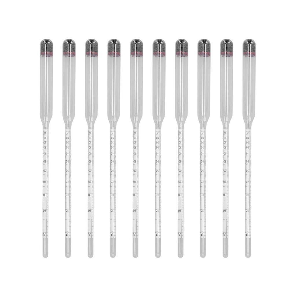10Pcs Hydrometer Glass Beer Tester Wine Meter Measuring Tool Set Kit for Home Brewing 0 100