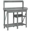 Plant Table with Shelves Grey Solid Pine Wood