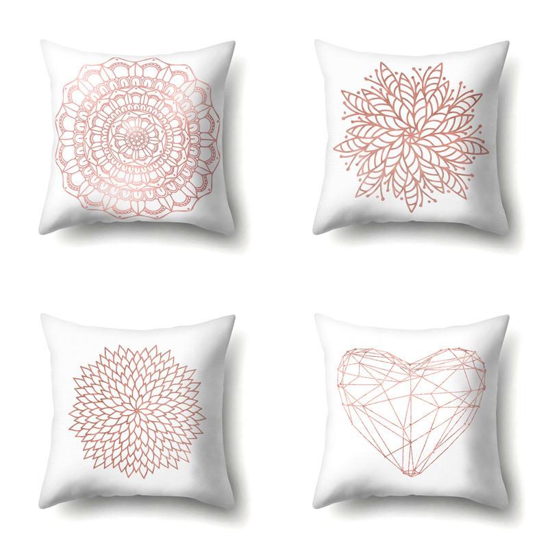 Polyester Pillow Case Automobile Decoration Home Printed Pillow Case Waist Cushion Cover Car Cushion Head Cushion Cover