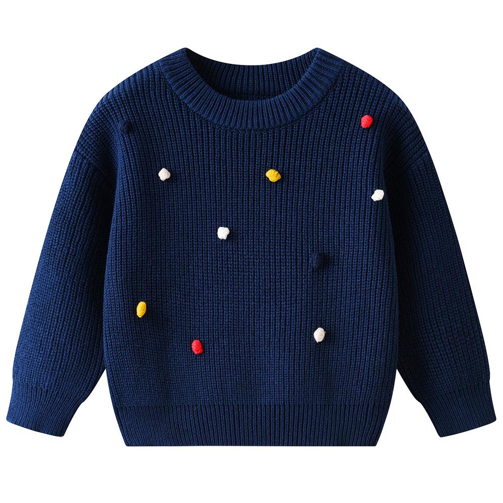 Autumn and Winter Children's Sweater DIYs Handmade Ball Baby Wool Top Girl Bottoming Sweater