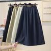 Women's Pleated A- Line Midi Skirt Women's Summer   High Waist Slimming Drapey Half-length Umbrella Skirt