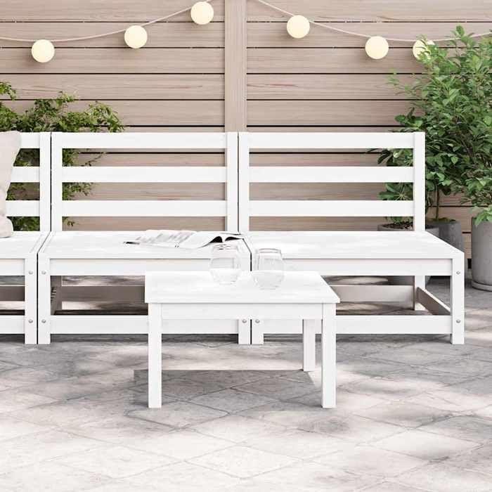 Canapés centraux de jardin - vidaXL - Blanc - Pin massif - 70x70x67 cm