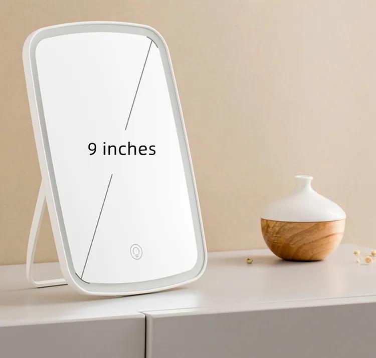 Light Touch Screen Rectangle Make Up Charging Light Beauty Salon Adjustable Brightness Table Portable Desktop Makeup LED Mirror