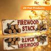 Vintage Firewood Stack Metal Wall Sign 15.7x3.9 Rustic Farmhouse Decor for Home Cabin Garage Porch Garden