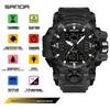 Sanda Multifunctional Waterproof Sports Watch for Outdoor and Student Use with Dual Display and Alarm Clock.