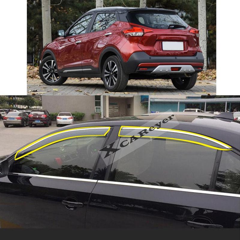For NISSAN KICKS 2017 2018    Car Body Styling Sticker Plastic Window Glass Wind Visor Rain/Sun Guard Vent Parts