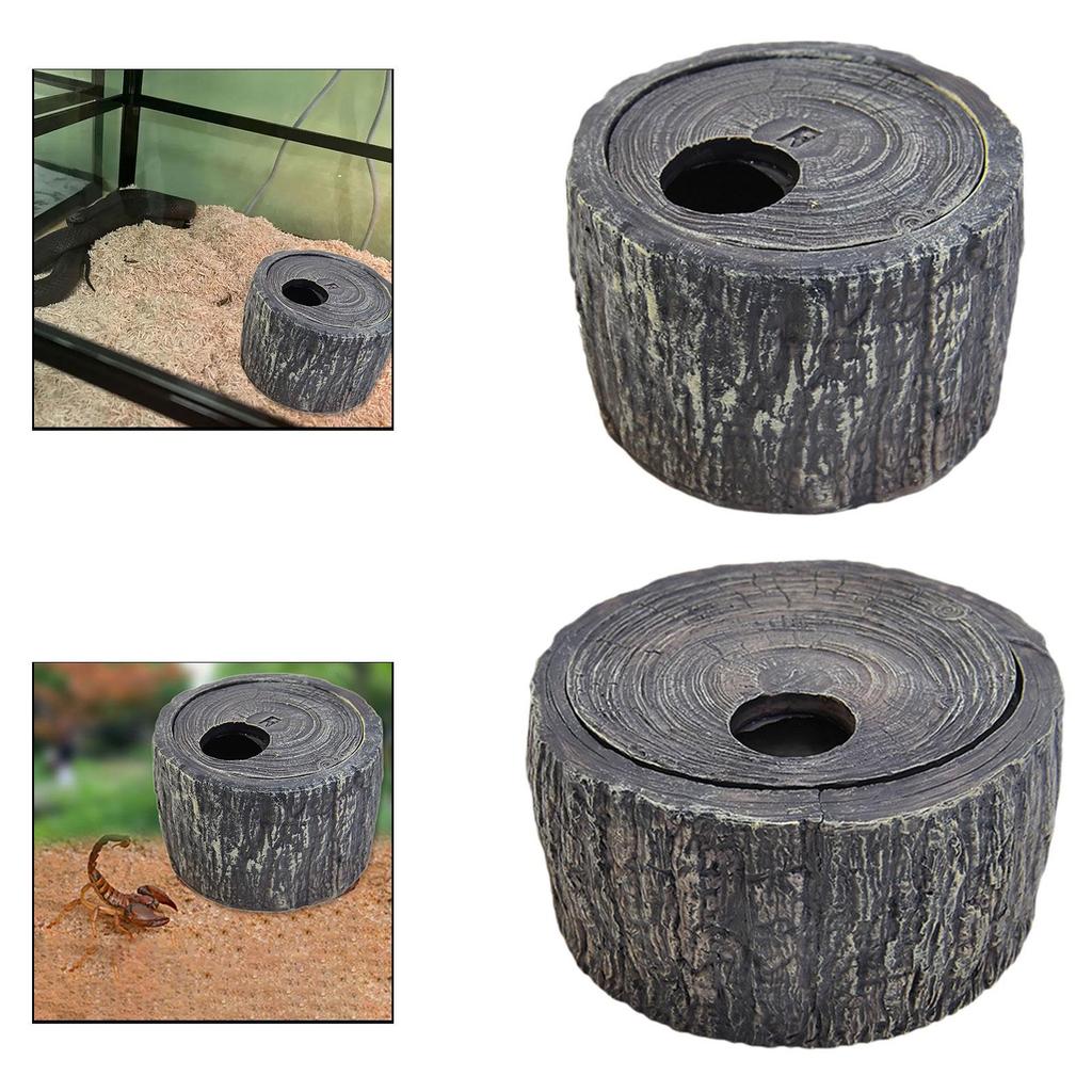 Stabile Reptilienhöhle Harz-Höhle Lebensechter Baumstamm Versteck Versteck Lebensraum Zubehör Langlebig Dekorativ für Gecko-Terrarium