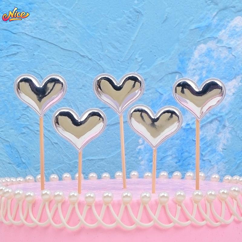 5Pcs/Lot Cake Topper Creative For Baby Shower Birthday Party Wedding Celebration Cake Decoration Star Heart Cupcake Insert
