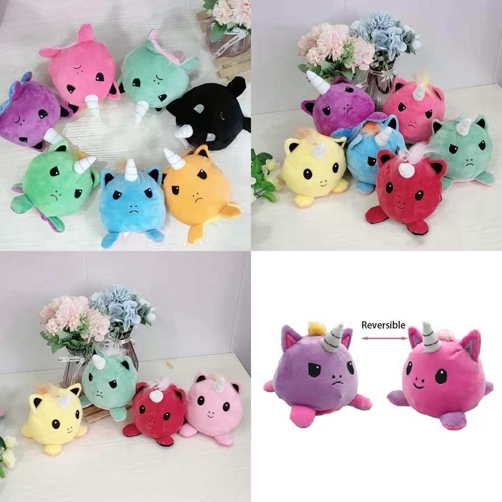 Magical Reversible Unicorn Plush Doll Luxurious Soft Material With Feather Cotton Filling For Comfort