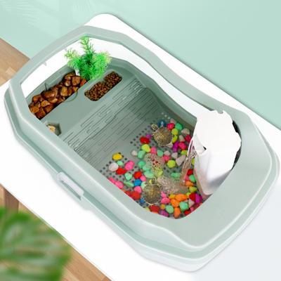 Schildkrötenbecken Aquarium Reptilienhabitat Futterbox Frosch Aufzuchtbereich Kleine Amphibienbecken Gehege für Landschildkröten