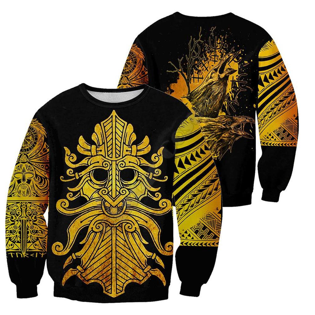 Men's Sweatshirt Tattoo 3D Digital Printed Top Printed Round Neck Sweatshirt Men