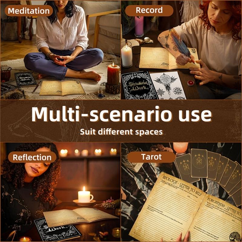 Mystisches Notizbuch im Stil der dunklen Ästhetik mit 42 Blättern für tägliches Journaling und spirituelle Reflexion