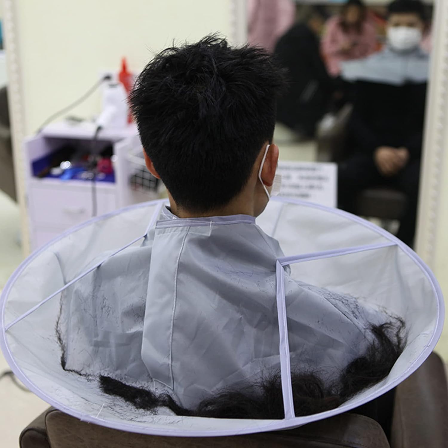 ZJchao Hair Styling Cape, Hair Cutting Cape Hairdresser Capes Nylon Umbrella Type Hair Cloak Barber Cape Adjust Size Hair Catcher Capes for Adults