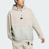 adidas Unisex Light Sesame Color Block Padded Hooded Sweatshirt JI8689