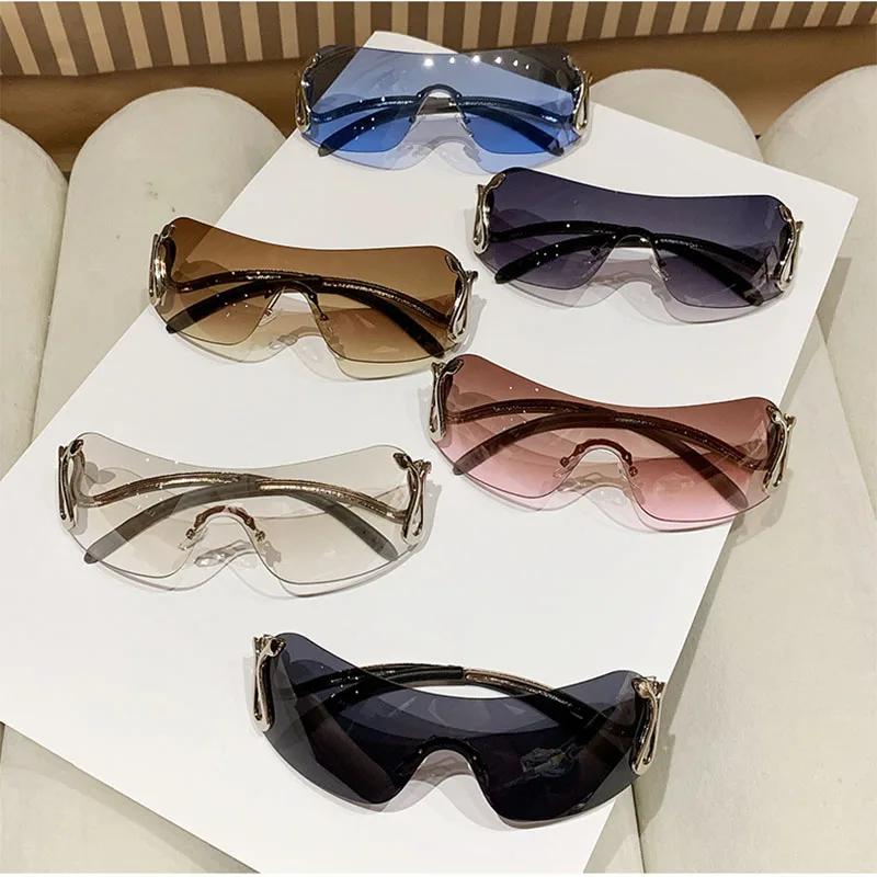 Fashion Frameless Y2K Spicy Girl Sunglasses Women Street Po Leisure Sun Glasses Lady UV Protection Eyewear UV400