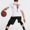 Jordan Einfarbiger Rückendruck Pullover Basketball T-Shirt Herren Tops Weiß CI0079-100