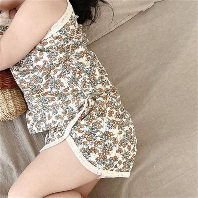 New Kids Tops+shorts Set Summer Thin Baby Cotton Vest Sleeveless Loungewear Set for Girls Suit