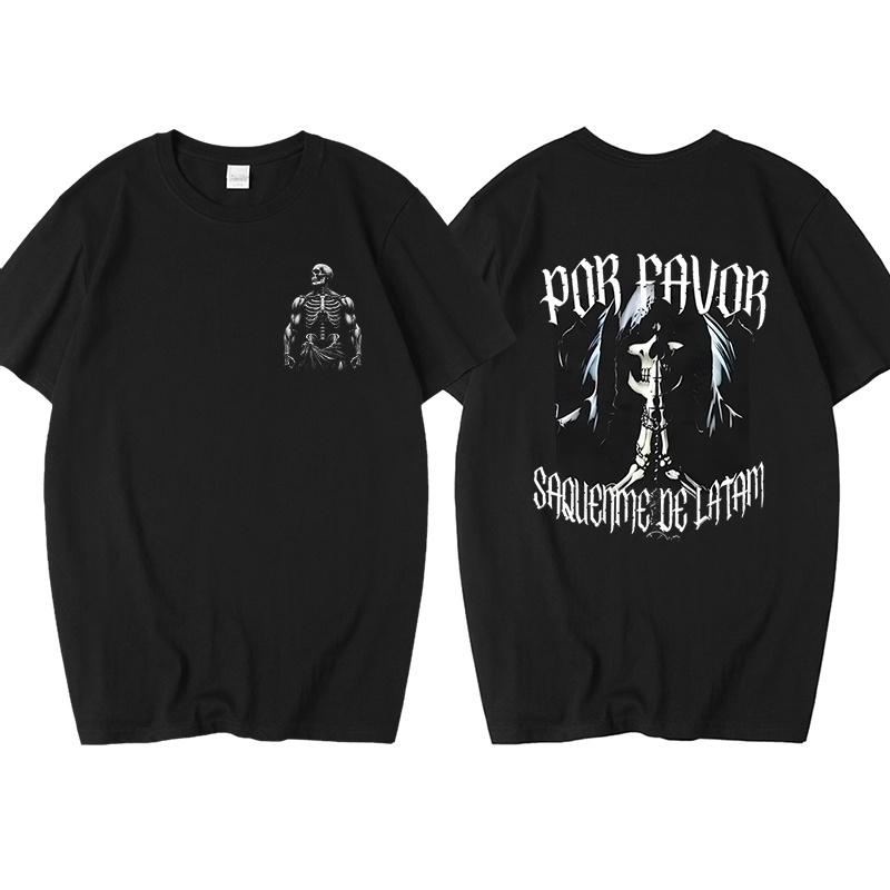 Funny Skeleton Calacas Chidas Gym Print Tshirts For Men Summer Short Sleeve Loose Cotton Tshirt Male Gym Oversized Tshirt Top