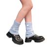 Damen Japanischer Stil JK Häkelstrick Kurze Beinwärmer Socken Einfarbige Süße 3D Florale Lockere Beinabdeckungen Stiefelmanschetten