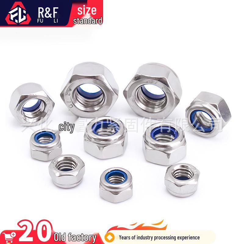 304 Stainless Steel Nylon Lock Nut - Anti-Loosening, Anti-Vibration, Self-Locking Hex Nut DIN985