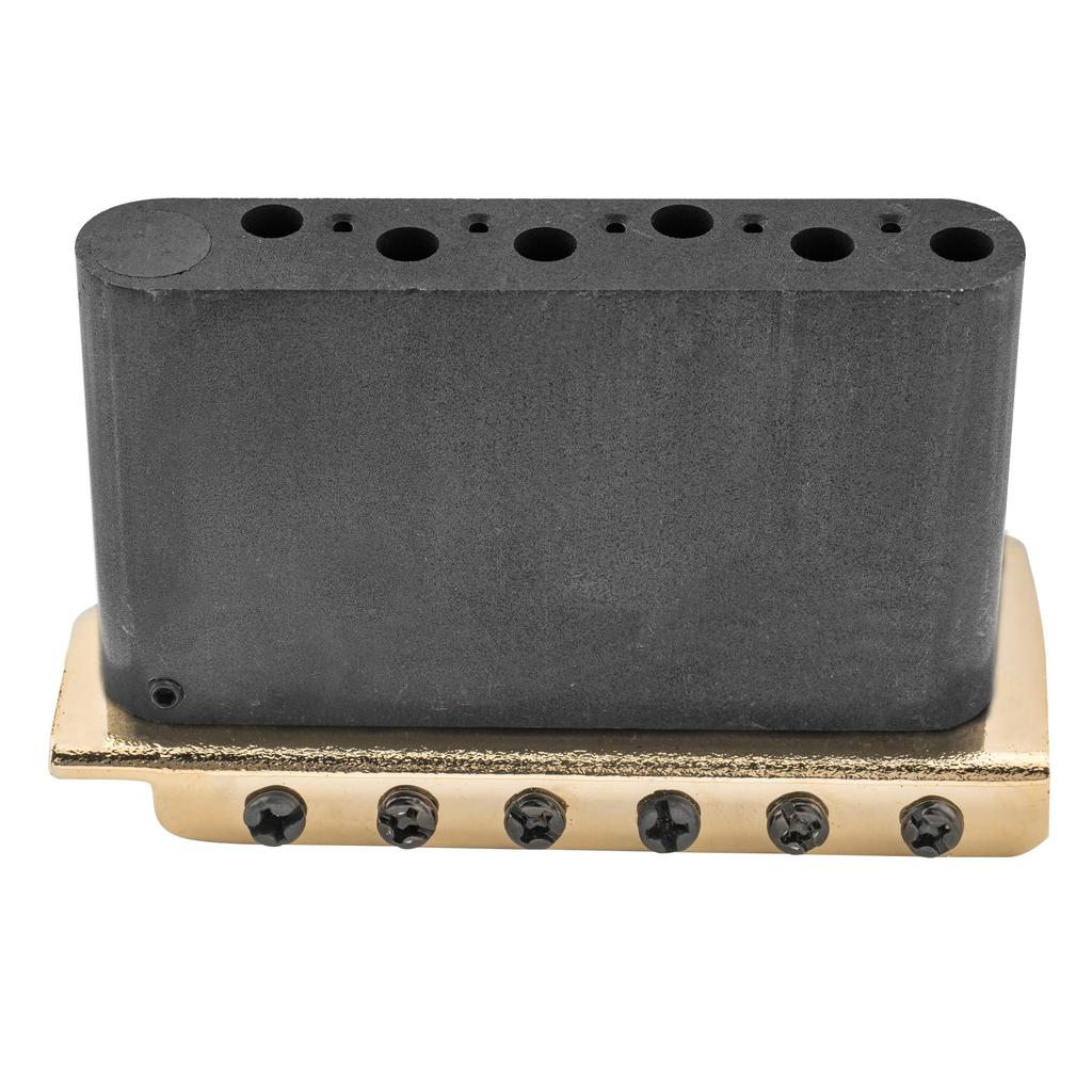 Wilkinson String Pitch Hole Steel Vintage Saddle Tremolo Bridge Unit Assembly for Fender USA and Japan Struts with Full Steel Gold WV6-SB 10.8mm 5+1