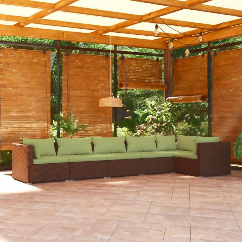 Day and Night - Day and Night Garden Furniture Set 6 Pieces and Brown Synthetic Rattan Cushions