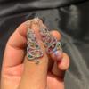 Asymmetrical Colorful Rhinestone Snowflake Hat Boot Earrings for Women Luxury Crystal Christmas Tree Drop Earrings Party Jewelry