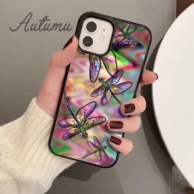 Dragonfly Insect Phone Case for iPhone 11 12 13 14 Pro Max Mini X XR XS SE 2020 5 6S 7 8 Plus Samsung Galaxy S21 S22 Cover Shell