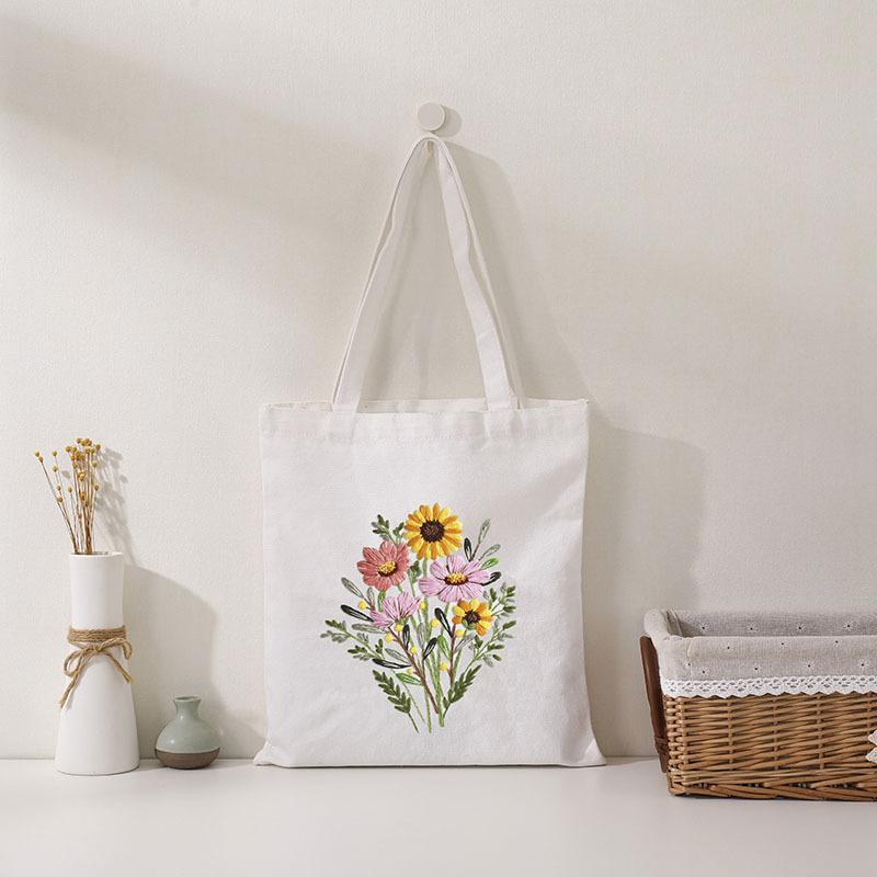 New Diy Handmade Embroidery Material Package, Colorful Time Flower Bouquet Bouquet