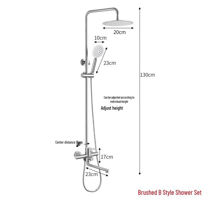 TLXT Brushed Wall-Mounted Shower Set