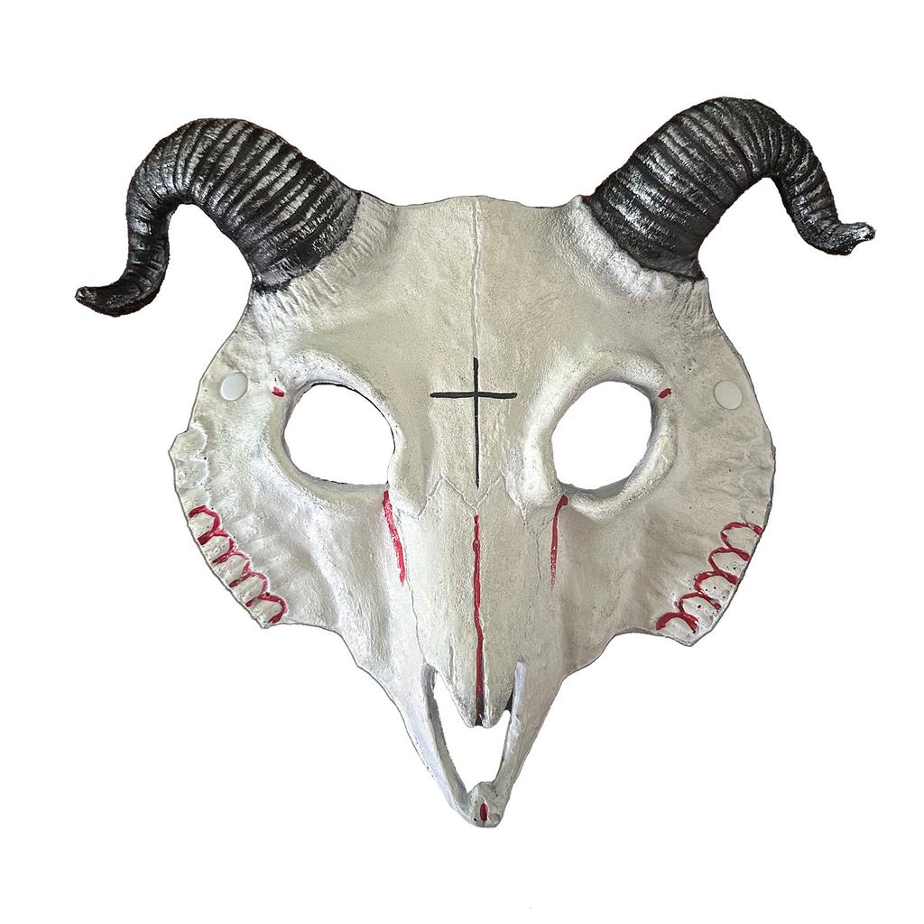 Maska kozí lebky s beraními rohy Halloweenský Cosplay Párty Kostým Maska
