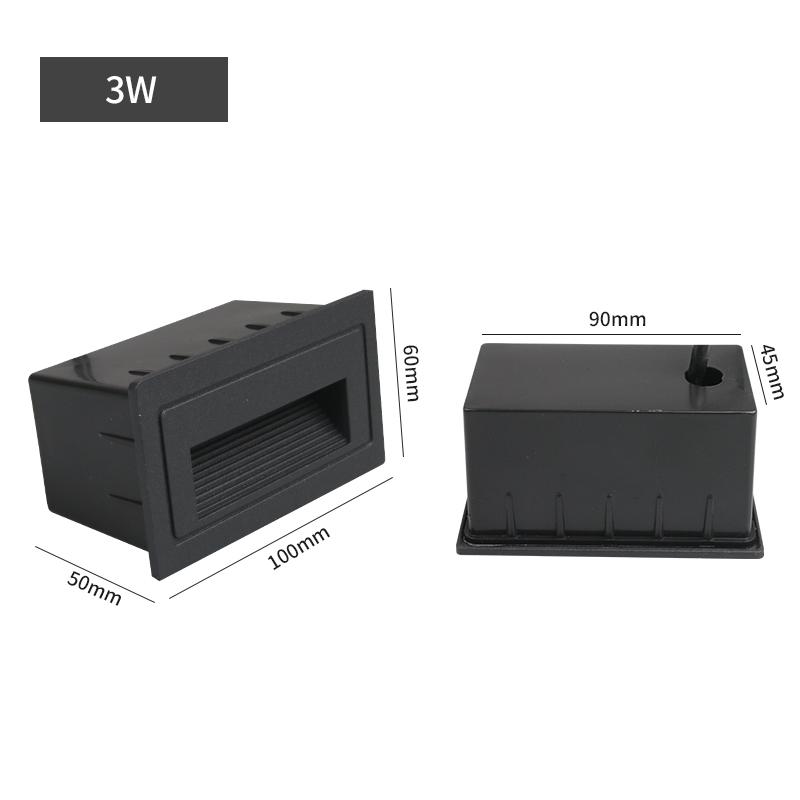 Recessed Led Wall Lamp Switch to Control Stair Case Light 3W 5W AC85-265V Step Lamp Corridor Lighting Indoor Wall Lighting