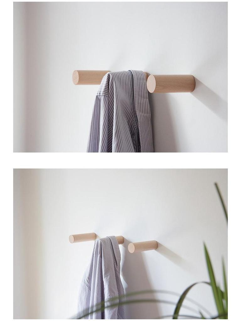 Cylindrical Solid Wood Hook for Entryway, Bathroom, or Kitchen