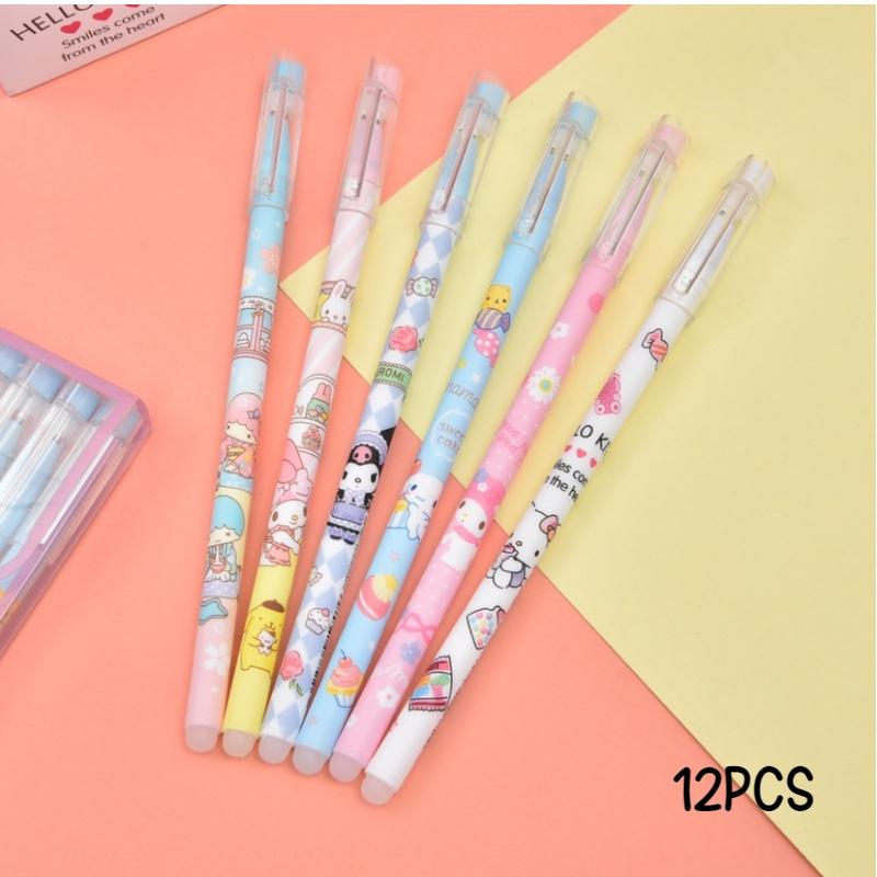 Cute Cartoon Erasable Gel Pen For Students Blue/black Ink 0.5mm Tip