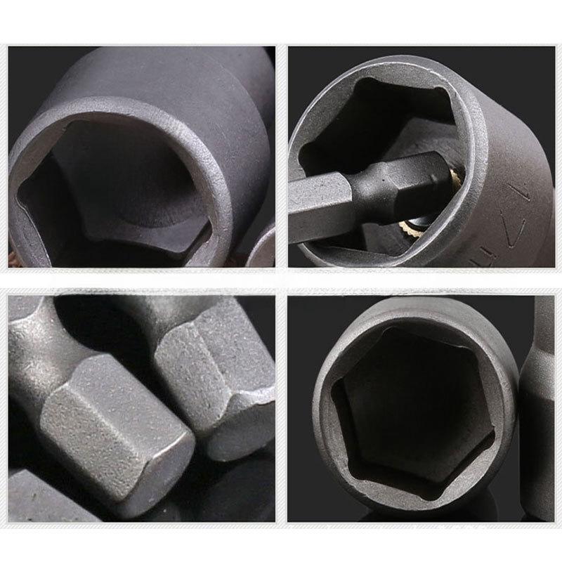 Hex Handle Magnetic Socket Wrench Set: 6-15mm Bits with 65mm Screwdriver Extension