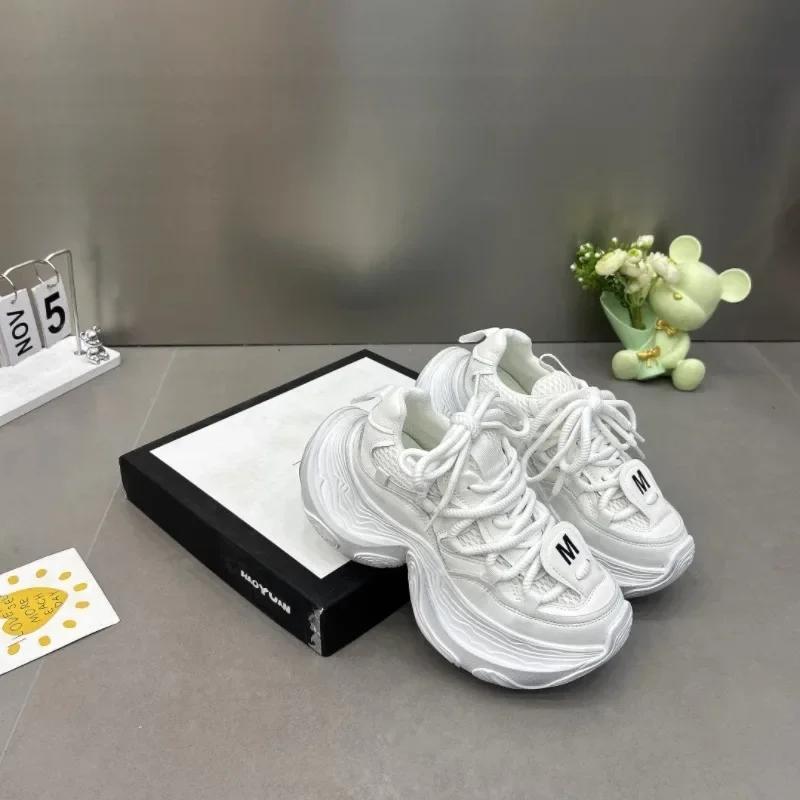 Fashion 2025 Mesh Women's Vulcanize Shoes Outdoor Breathable Casual Women Sneakers Solid Lace-Up Light Platform Ladies Casual Sneakers